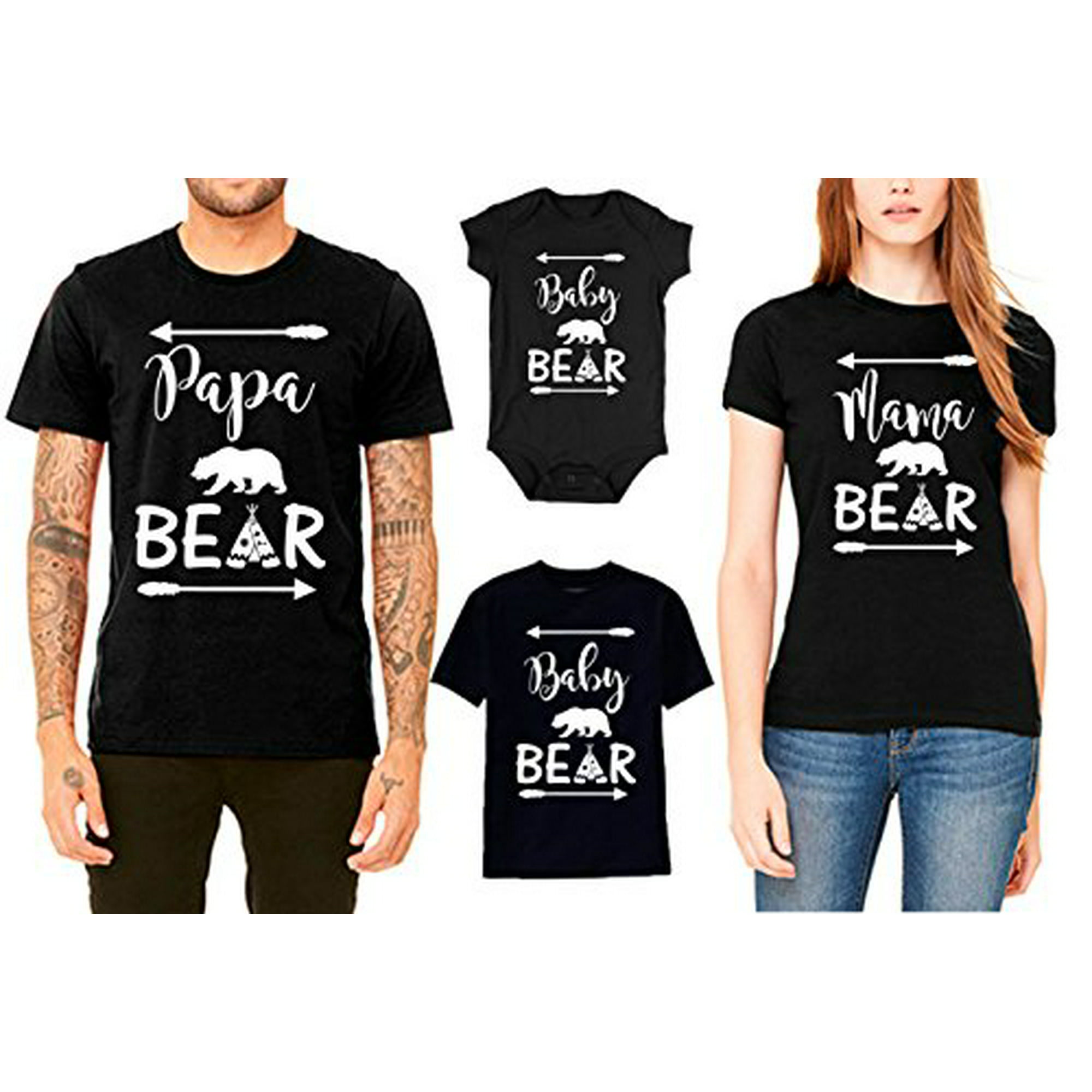 Bold Bear Family T-Shirts for Mama Bear Papa Bear Baby Bear 